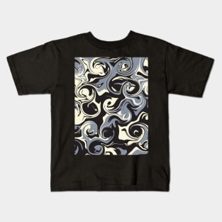 Spill - Black, Gray and Cream Kids T-Shirt